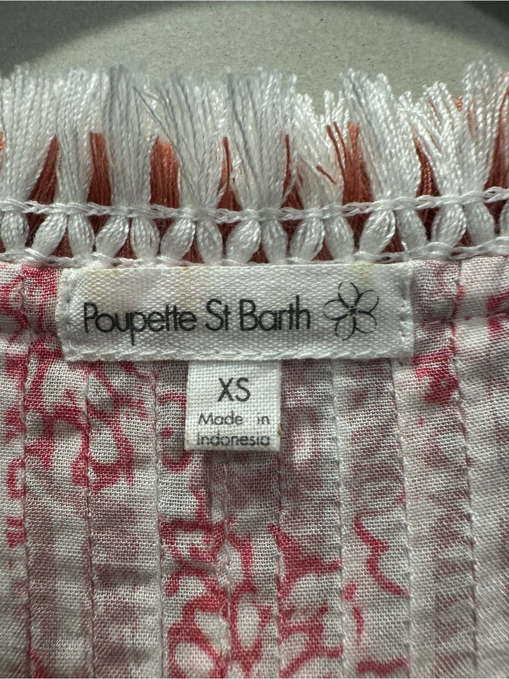 Poupette St. Barth Pink and White Printed V-Neck Mini Dress - Picture 3 of 5